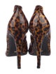 Jerome C. Rousseau Patent Leather Animal Print Pumps