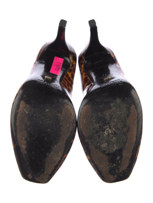 Jerome C. Rousseau Patent Leather Animal Print Pumps