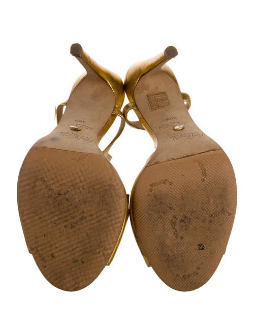 Jerome C. Rousseau Leather Animal Print Slingback Pumps