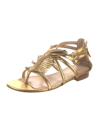 Jerome C. Rousseau Patent Leather Gladiator Sandals