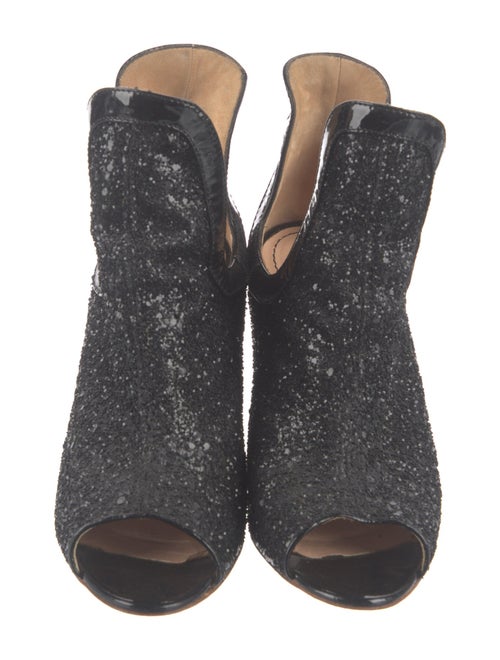 Jerome C. Rousseau Glitter Leather Trim Embellishment Sandals