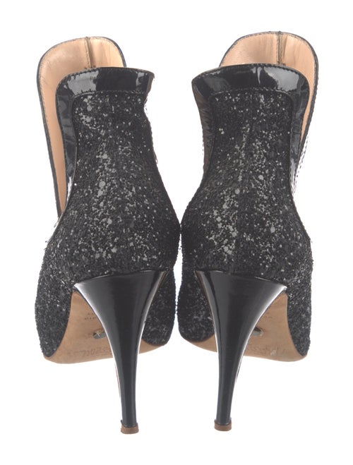 Jerome C. Rousseau Glitter Leather Trim Embellishment Sandals