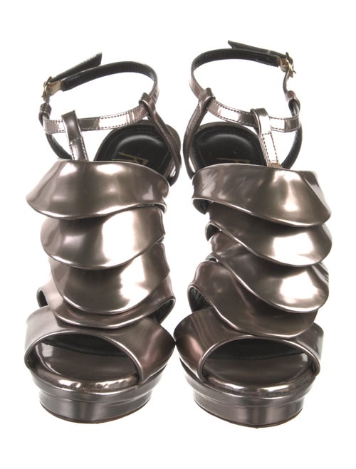 Jerome C. Rousseau Leather T-Strap Sandals