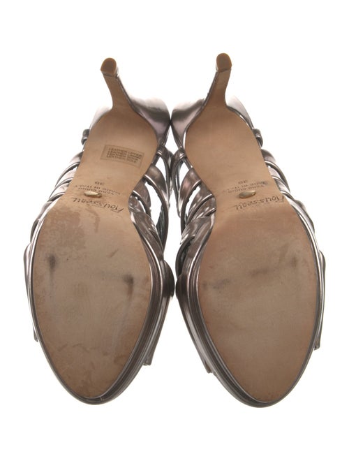 Jerome C. Rousseau Leather T-Strap Sandals