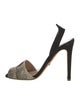 Jerome C. Rousseau Suede Animal Print Slingback Sandals