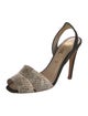 Jerome C. Rousseau Suede Animal Print Slingback Sandals