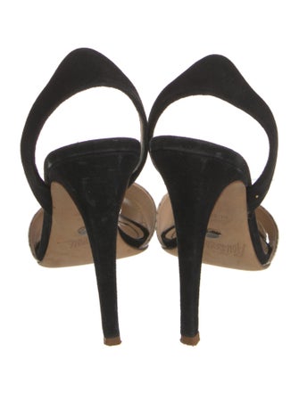 Jerome C. Rousseau Suede Animal Print Slingback Sandals