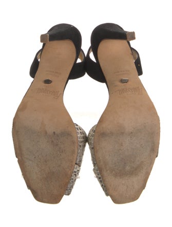 Jerome C. Rousseau Suede Animal Print Slingback Sandals