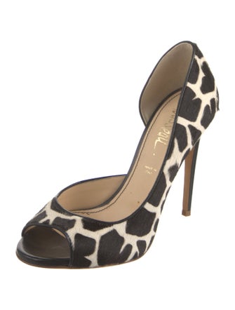Jerome C. Rousseau Leather Animal Print Sandals