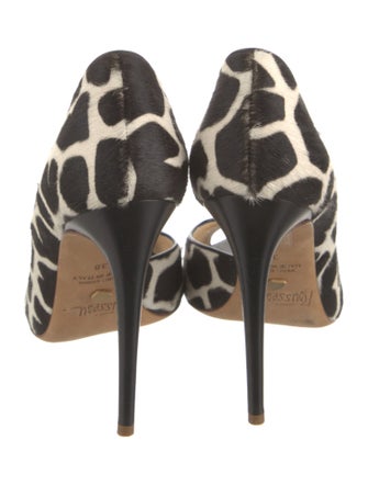 Jerome C. Rousseau Leather Animal Print Sandals