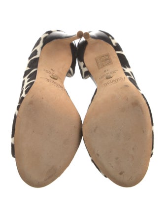 Jerome C. Rousseau Leather Animal Print Sandals