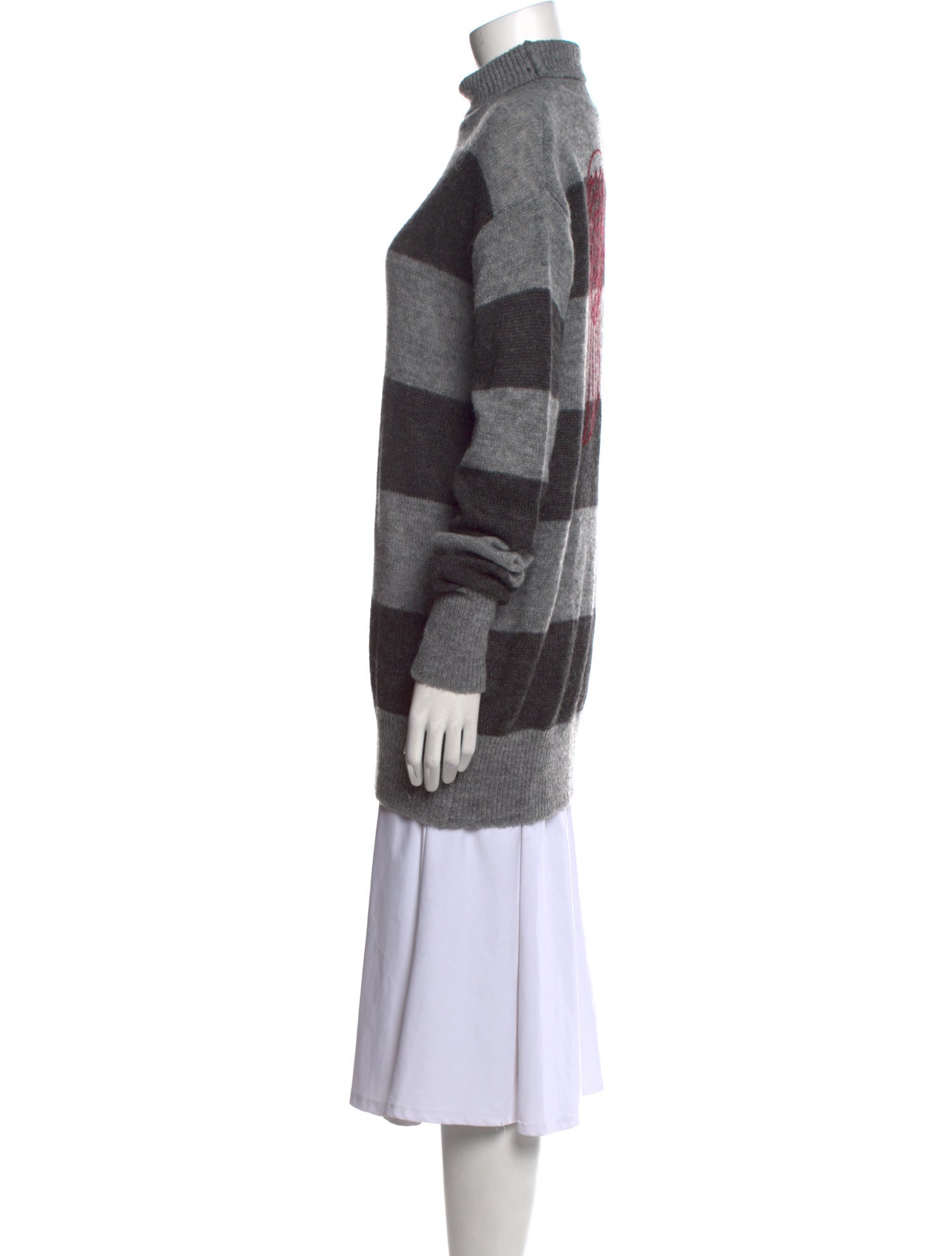John Richmond Striped Mock Neck Sweater