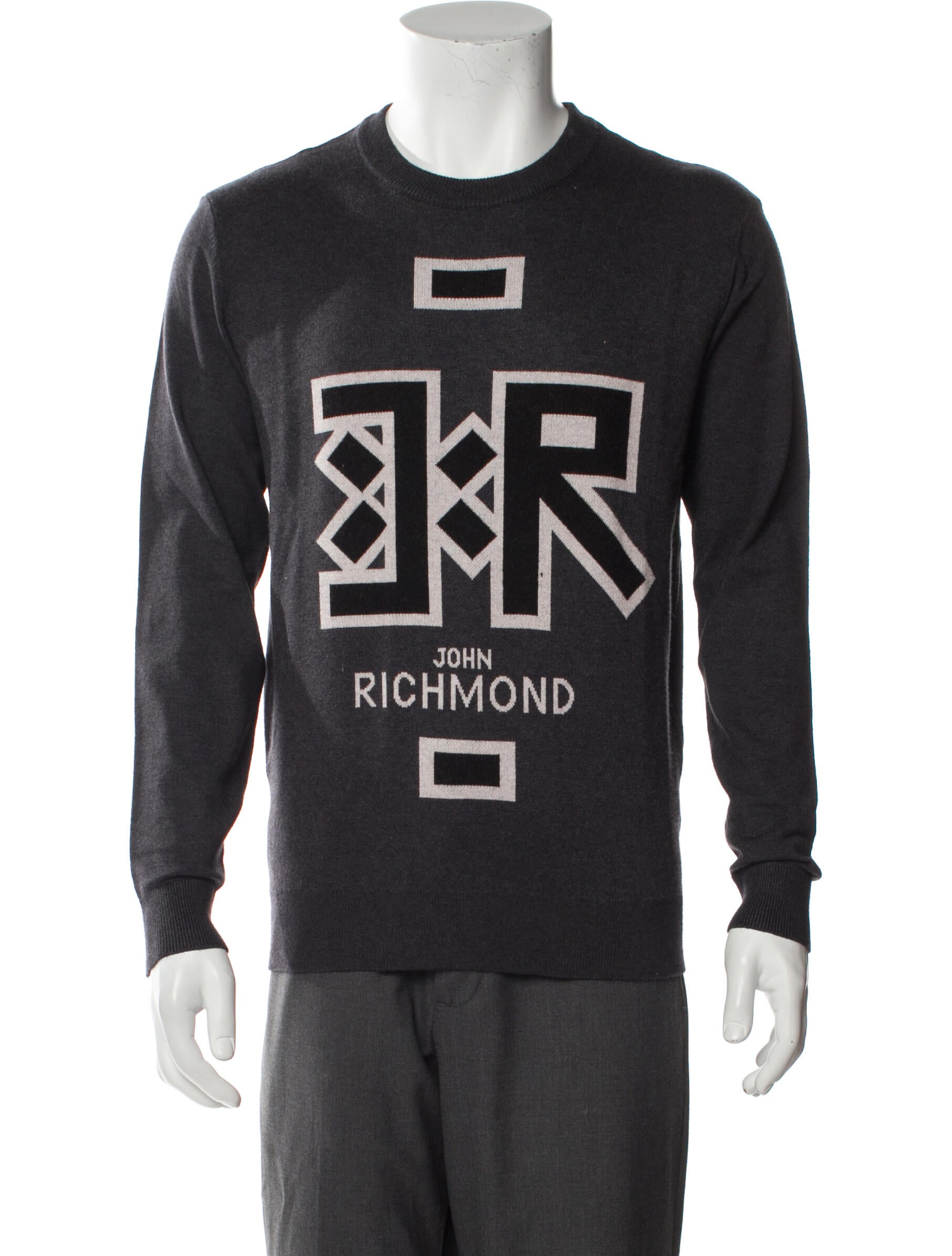 John Richmond Graphic Print Crew Neck Pullover w/ Tags