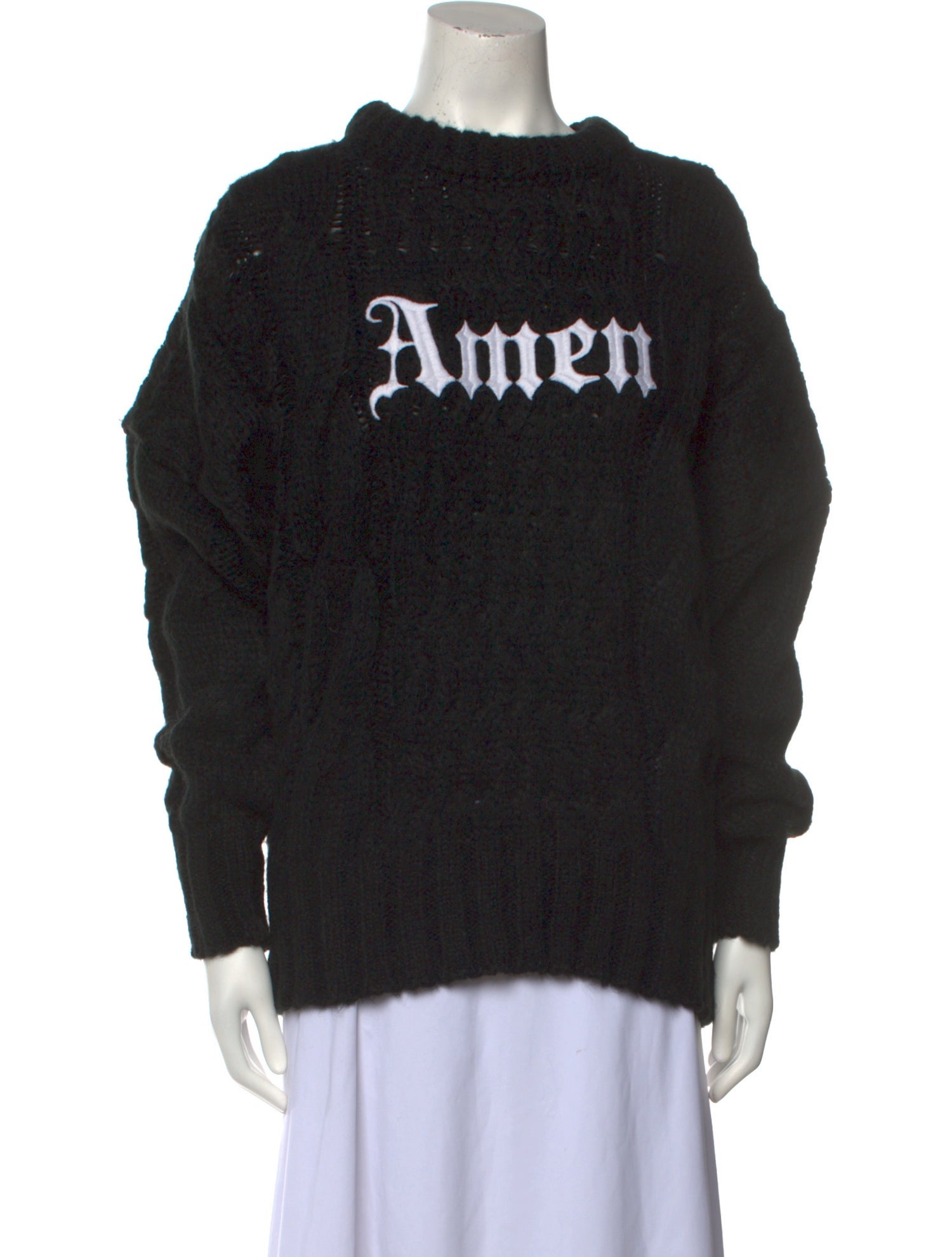 John Richmond Graphic Print Mock Neck Sweater