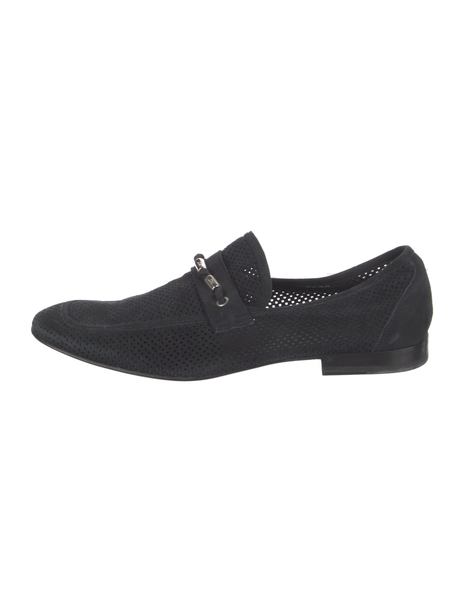 John Richmond Suede Cutout Accent Dress Loafers