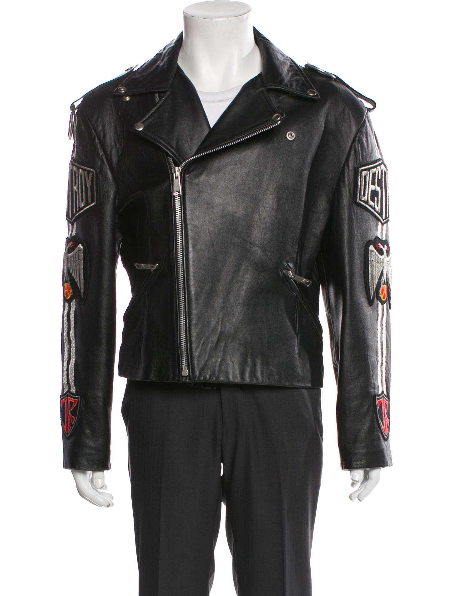John Richmond Vintage Leather Moto Jacket