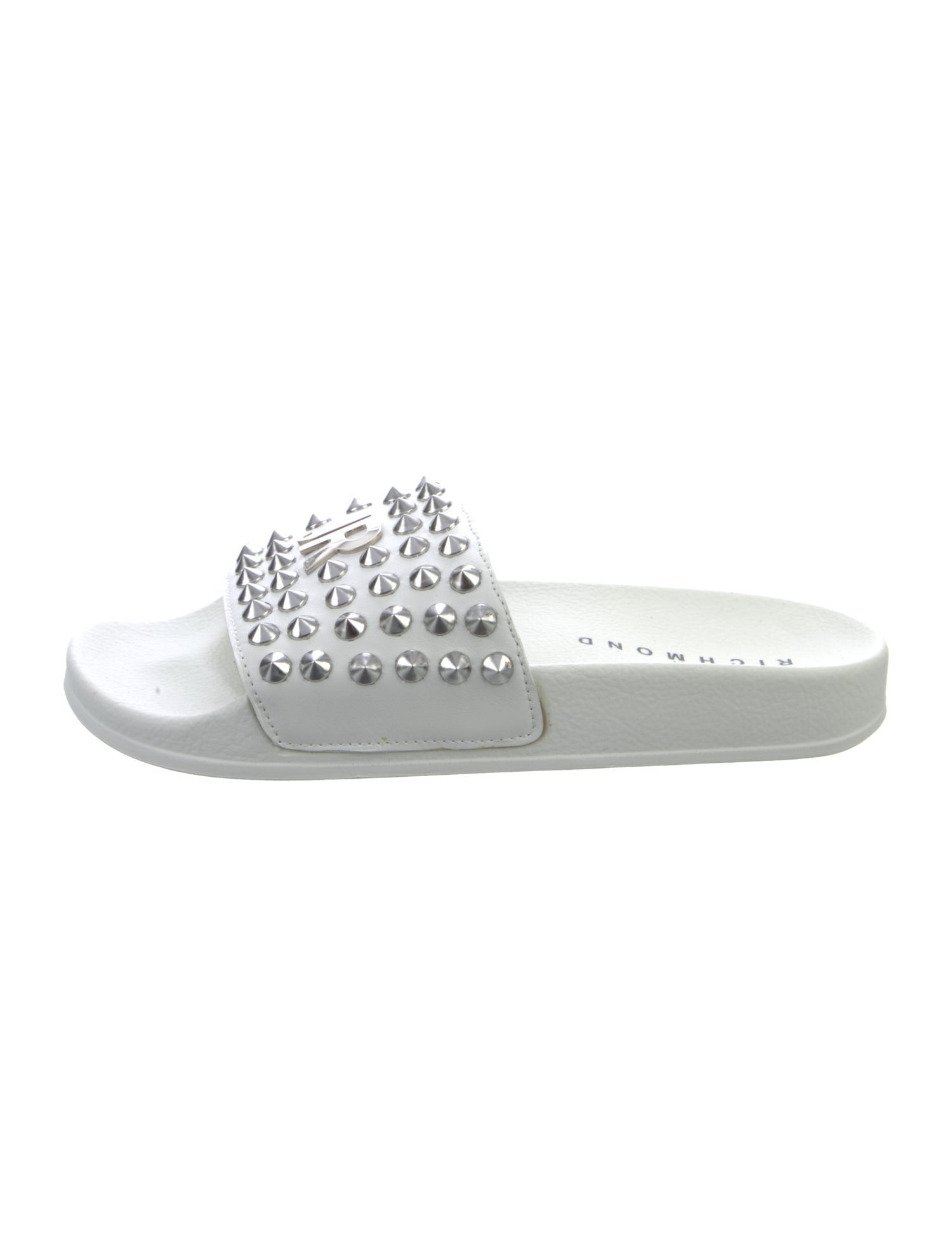 John Richmond Leather Studded Accents Slides