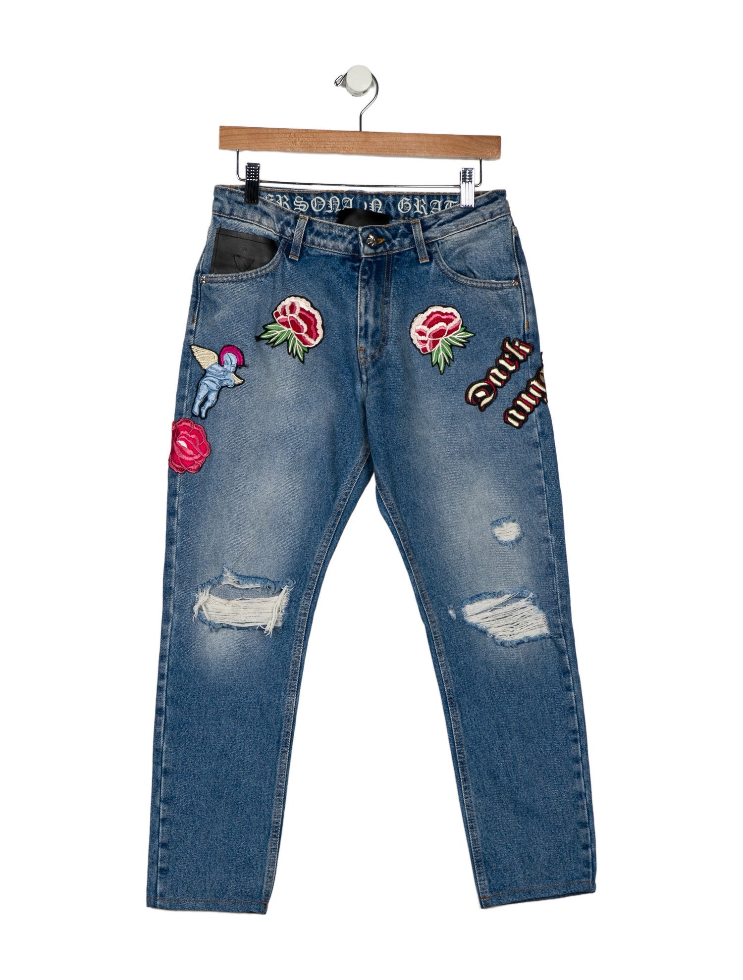 John Richmond Mid-Rise Straight Leg Jeans