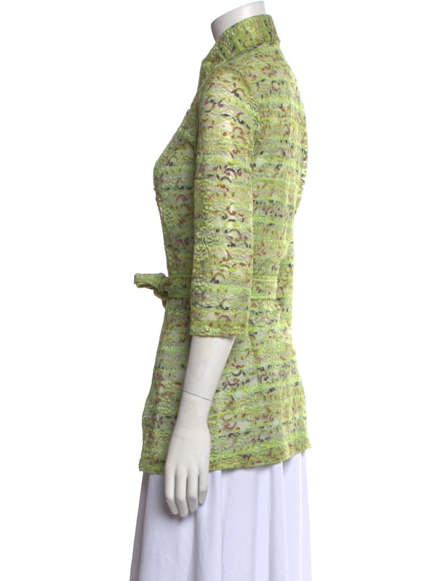 John Richmond Printed Three-Quarter Sleeve Button-Up Top