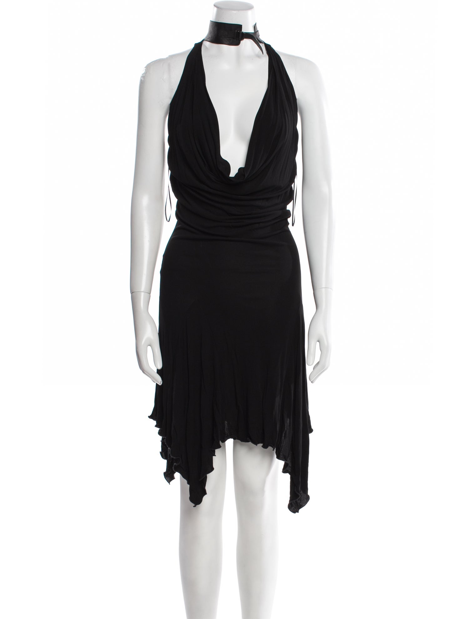 John Richmond Cowl Neck Midi Length Dress