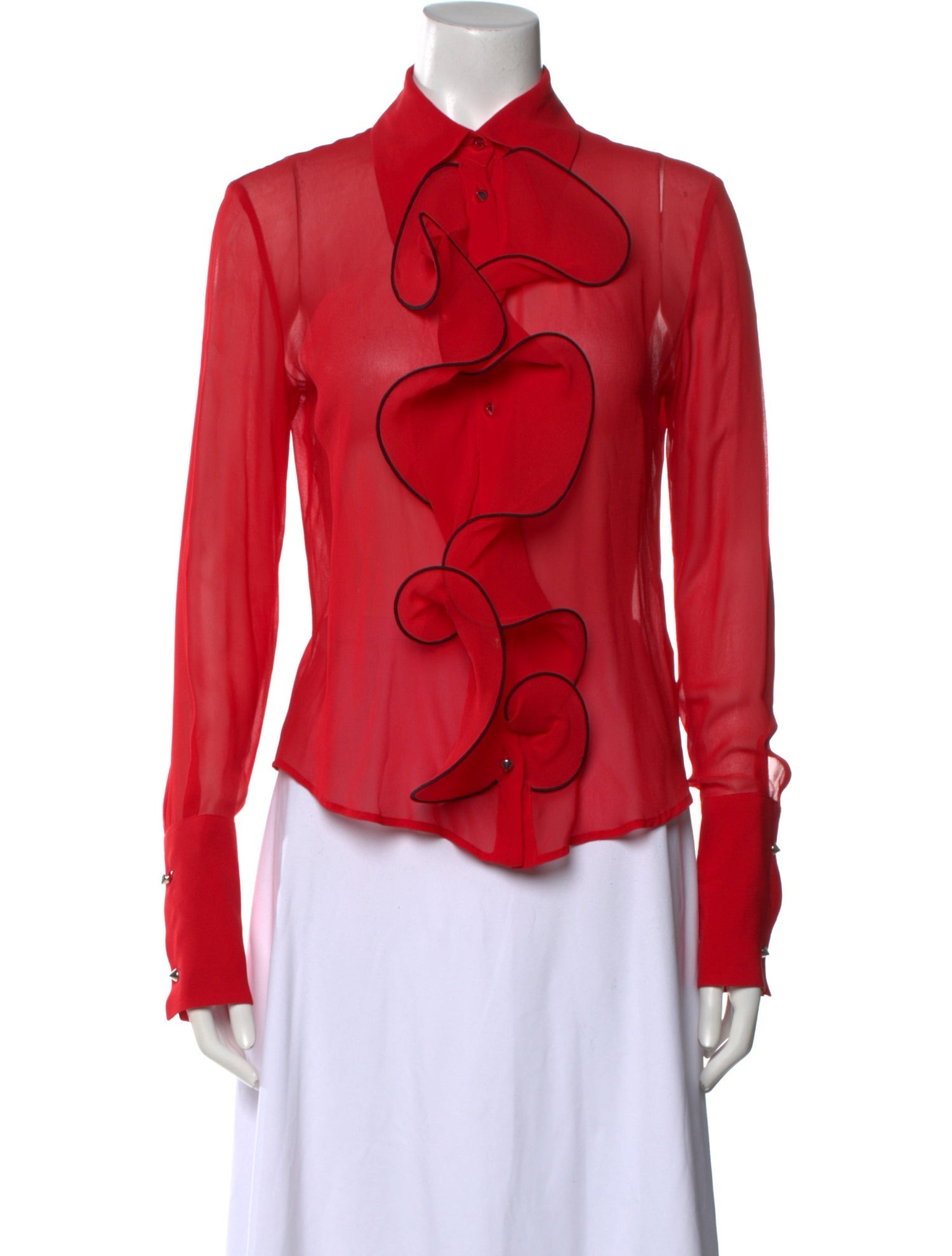 John Richmond Silk Mock Neck Blouse