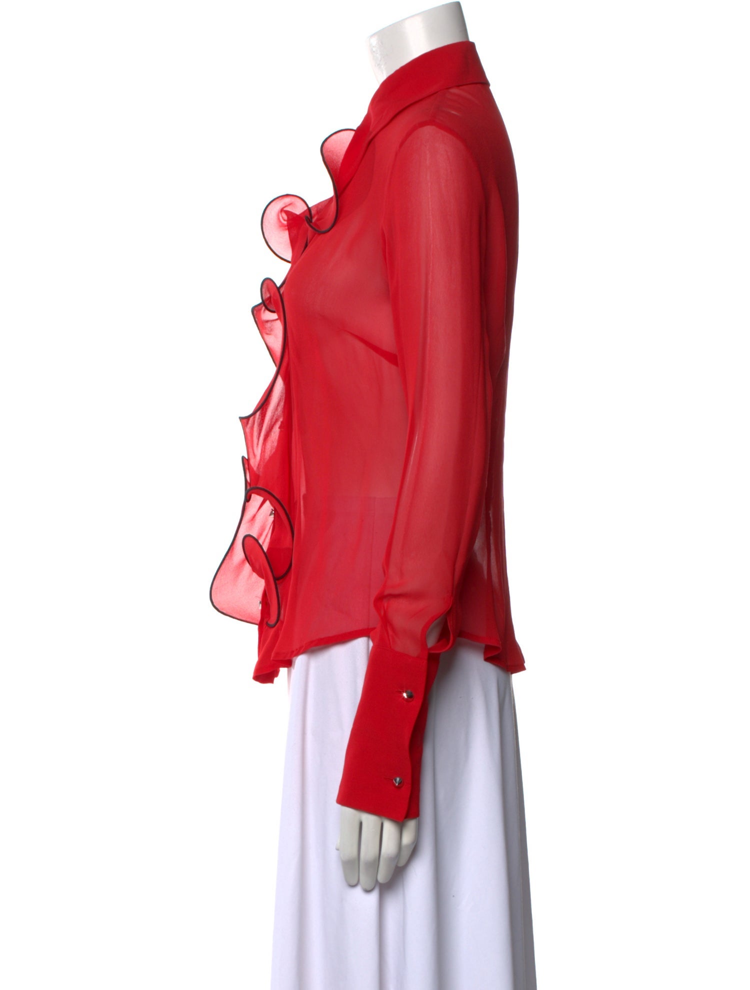 John Richmond Silk Mock Neck Blouse