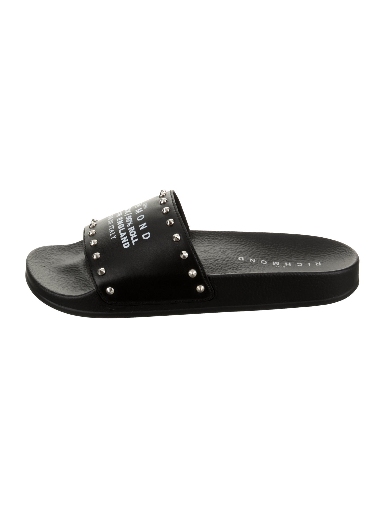 John Richmond Leather Studded Accents Slides
