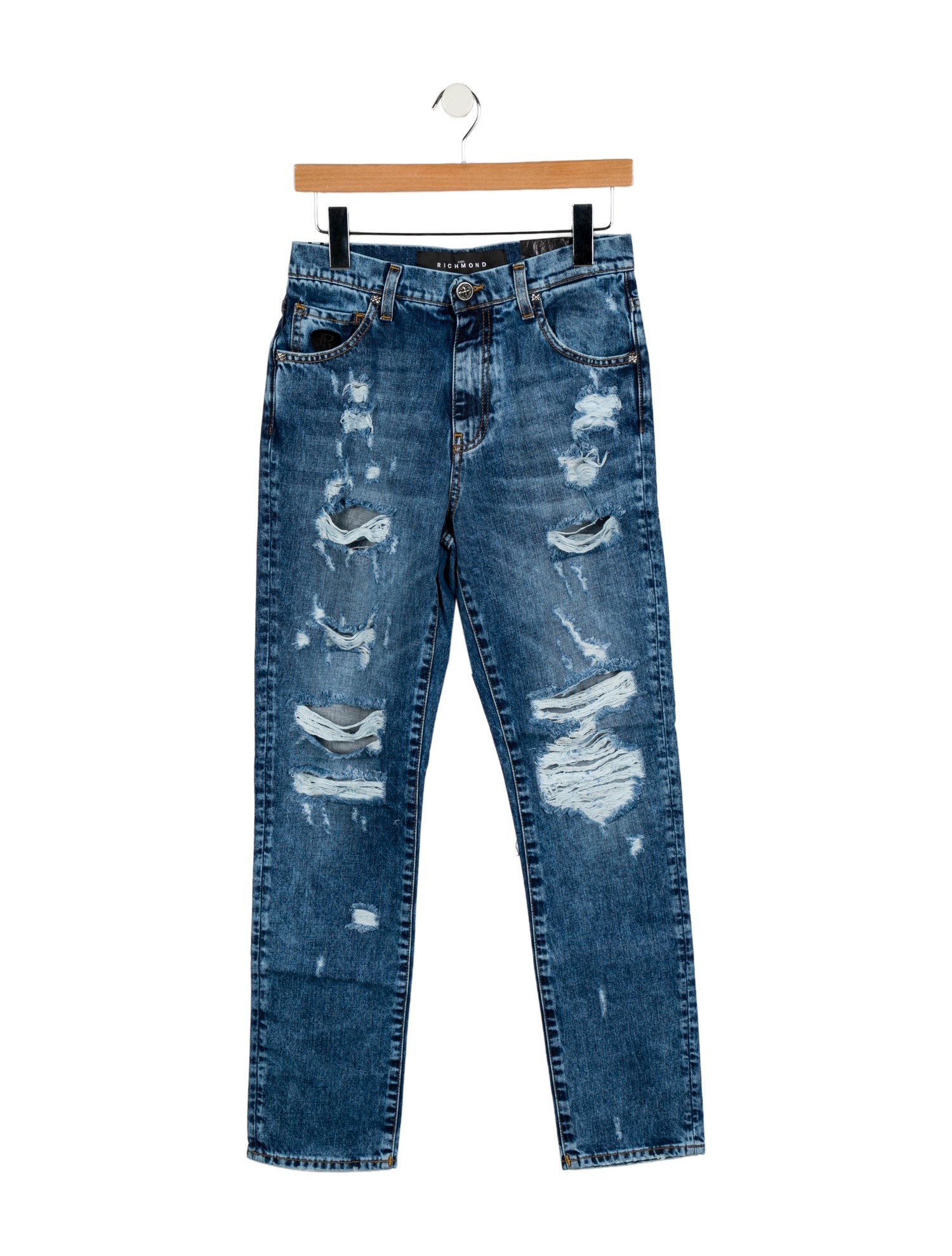 John Richmond Mid-Rise Straight Leg Jeans