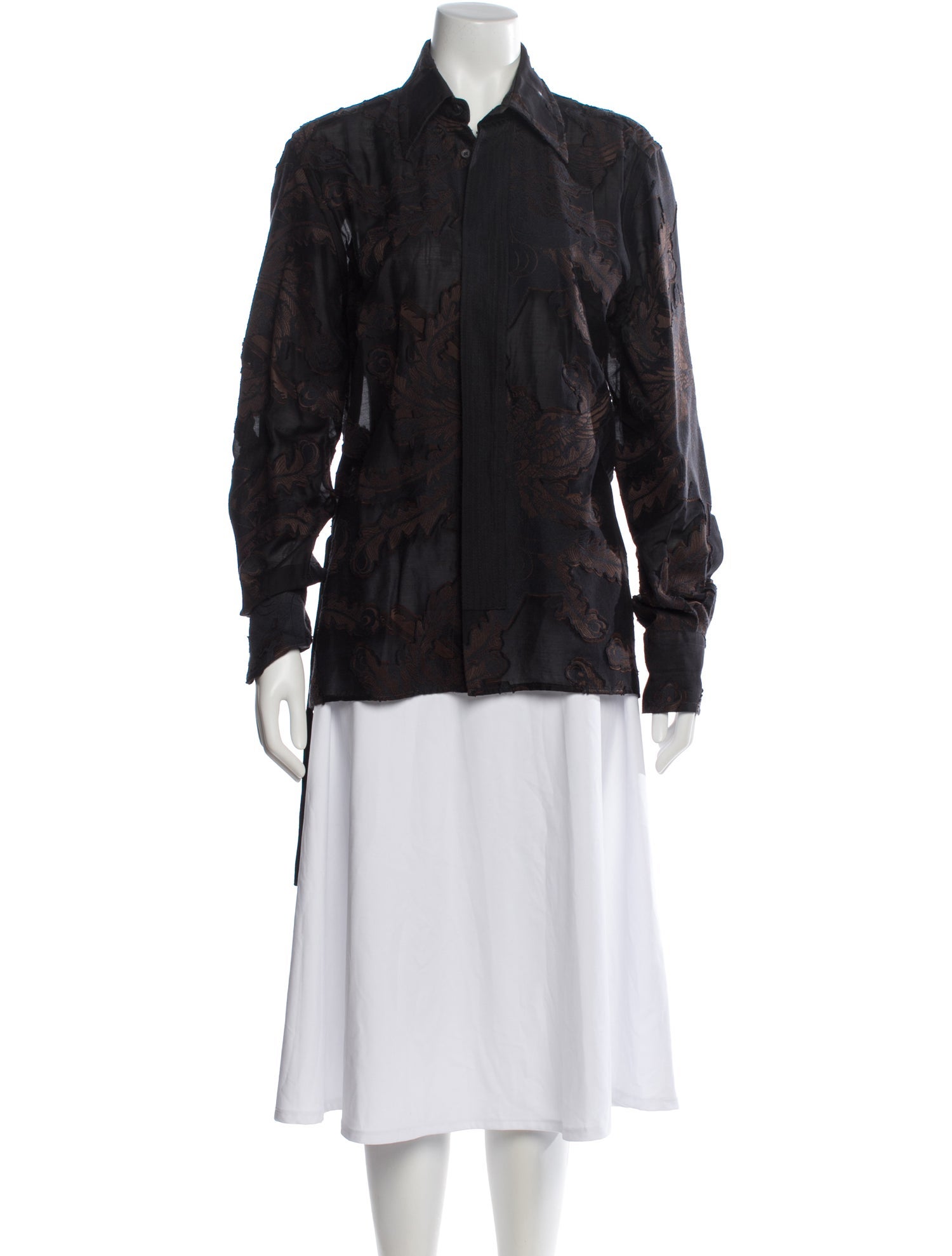 John Richmond Paisley Print Long Sleeve Top