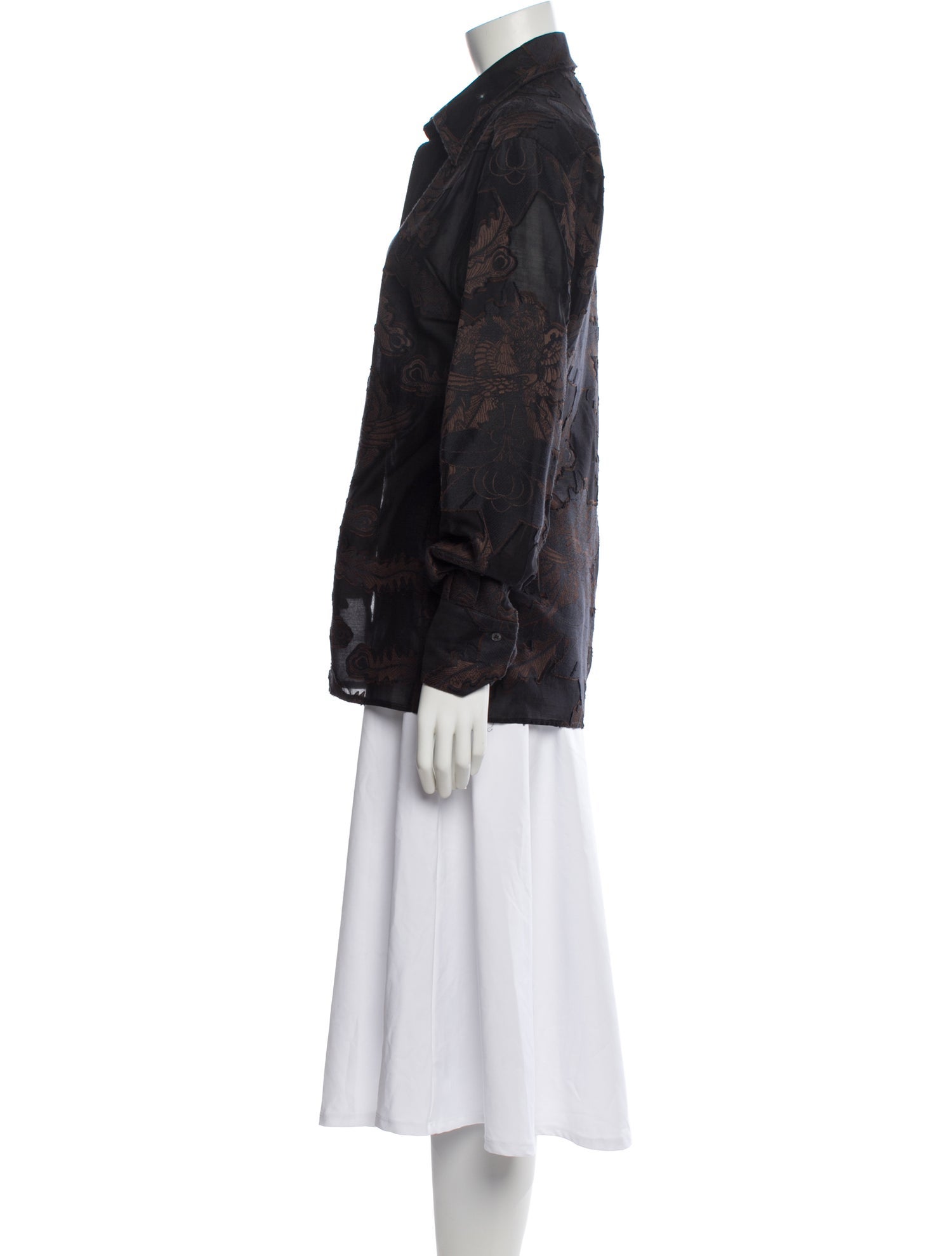 John Richmond Paisley Print Long Sleeve Top