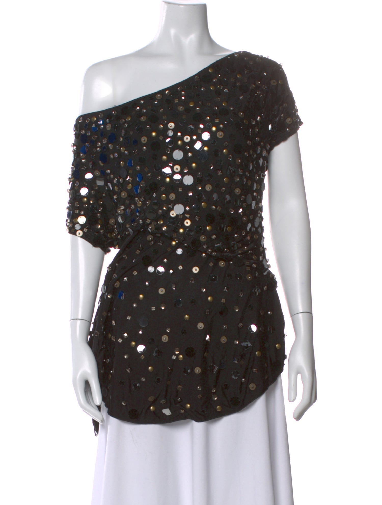 John Richmond Graphic Print V-Neck Top