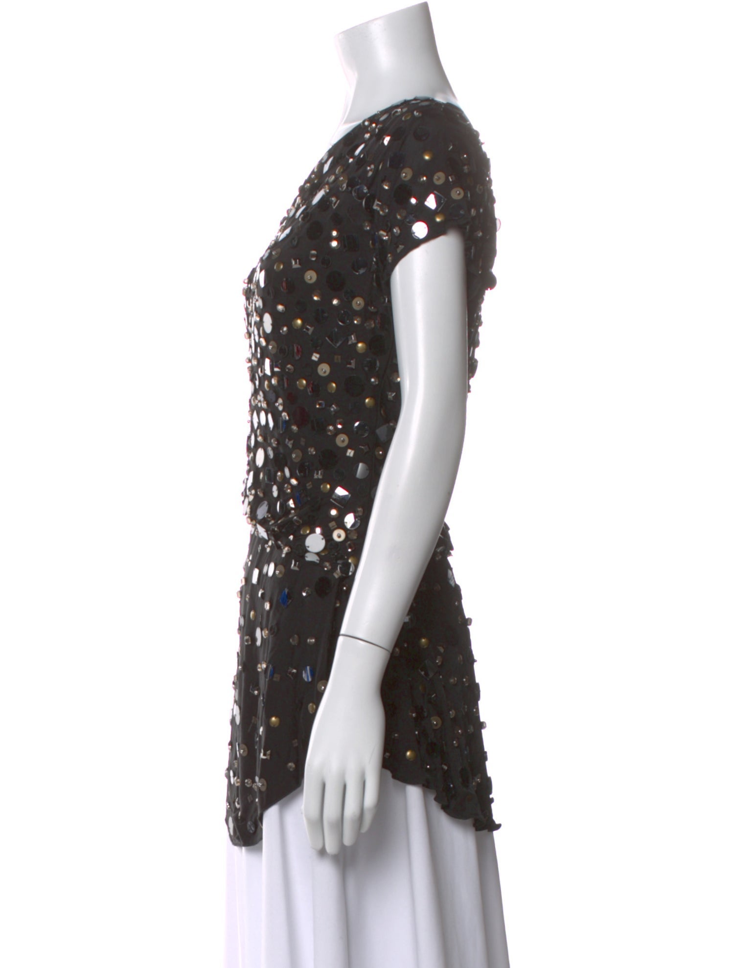 John Richmond Graphic Print V-Neck Top