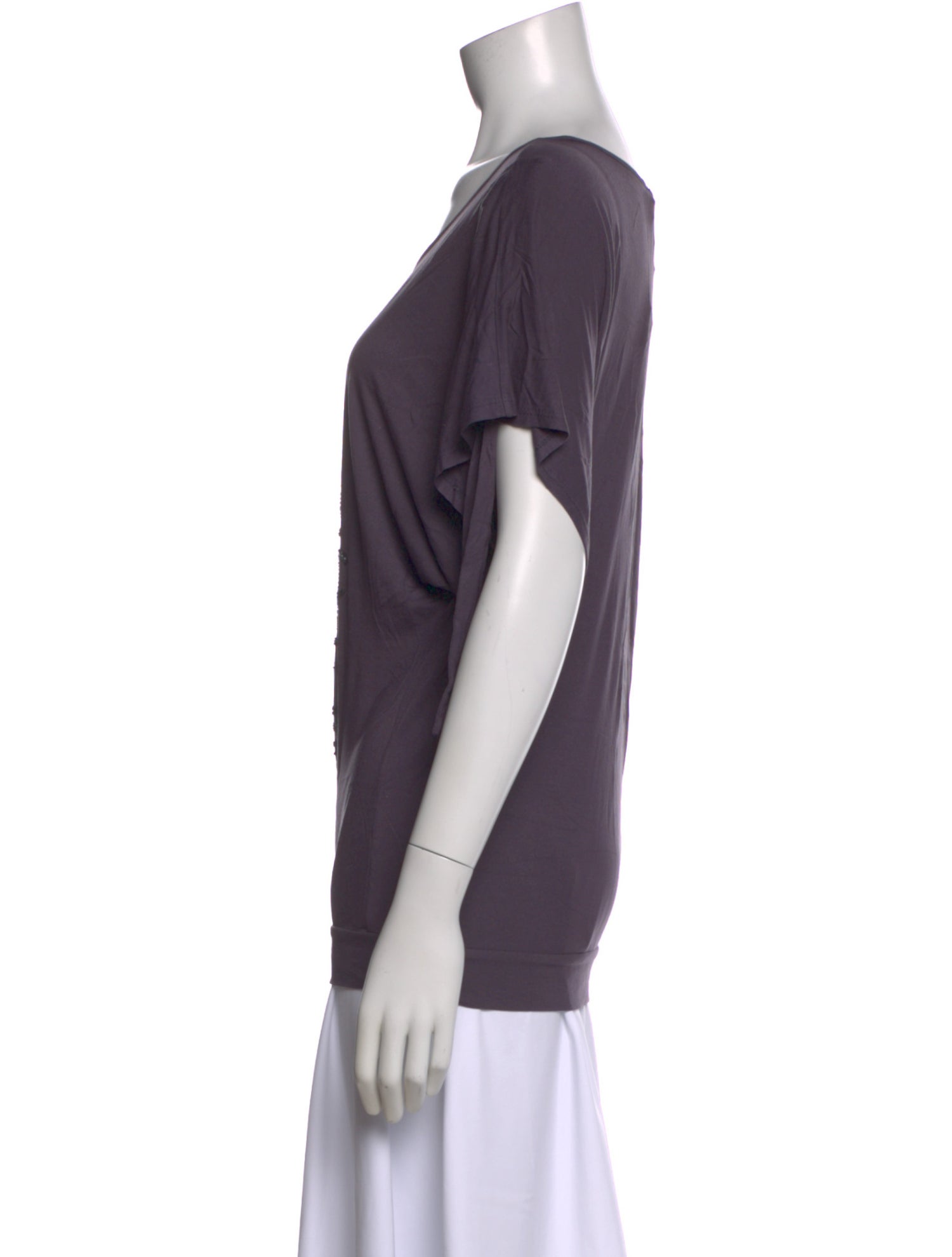 John Richmond Graphic Print Scoop Neck Top w/ Tags