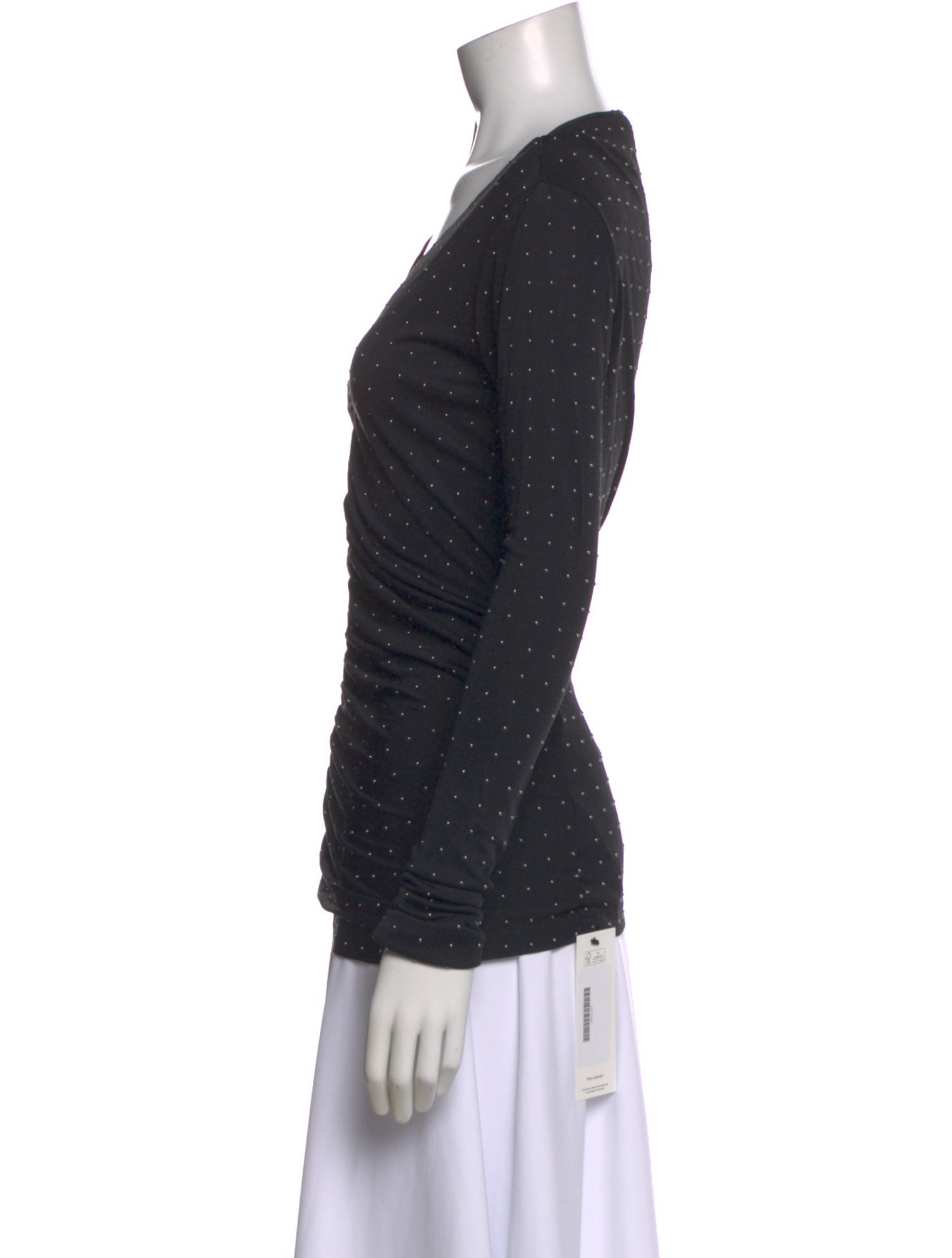 John Richmond Polka Dot Print V-Neck Top w/ Tags
