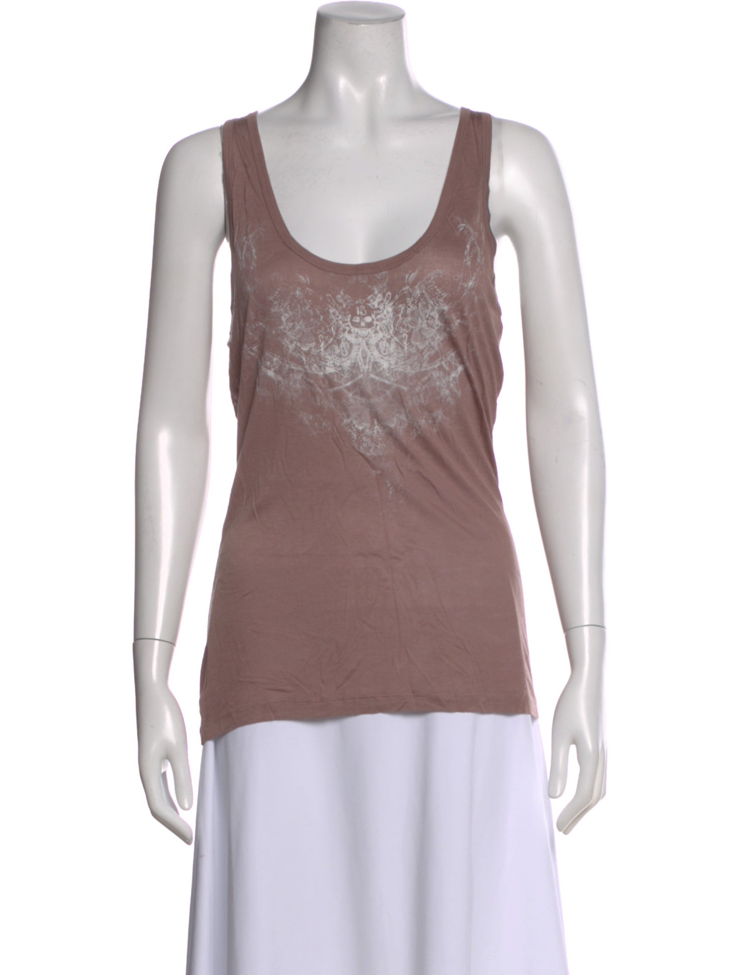 John Richmond Graphic Print Scoop Neck Top w/ Tags
