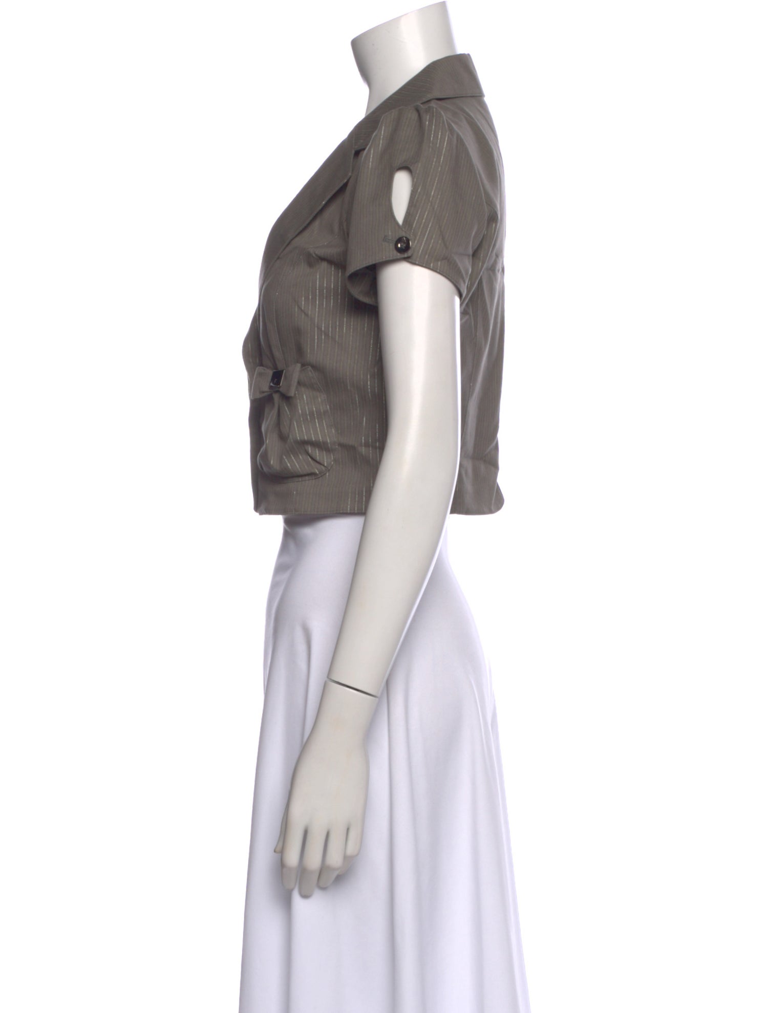 John Richmond Striped V-Neck Top w/ Tags