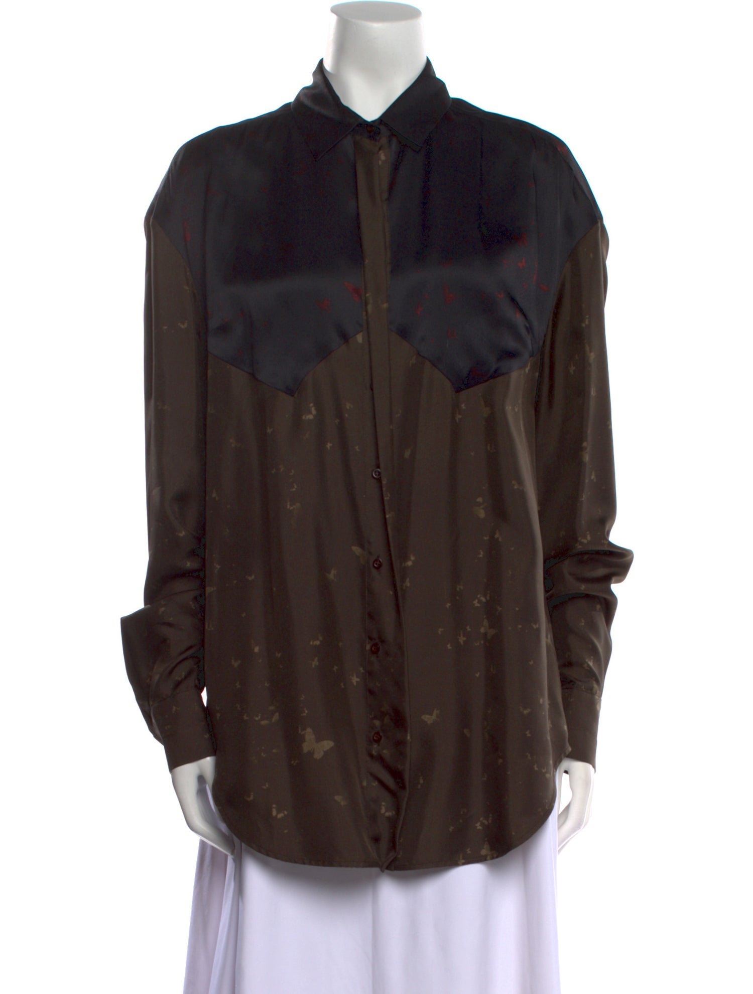 Josh Goot Silk Long Sleeve Button-Up Top