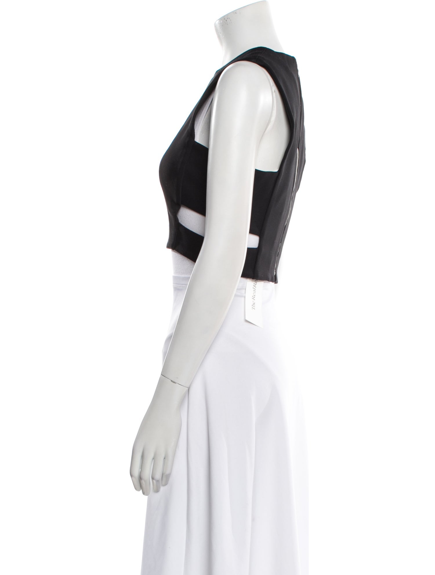 Josh Goot Crew Neck Sleeveless Crop Top