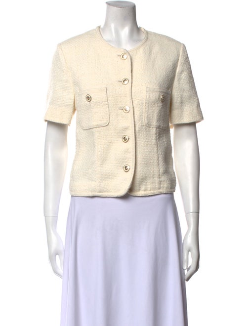 Dunst Tweed Pattern Crew Neck Crop Top