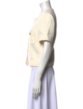 Dunst Tweed Pattern Crew Neck Crop Top