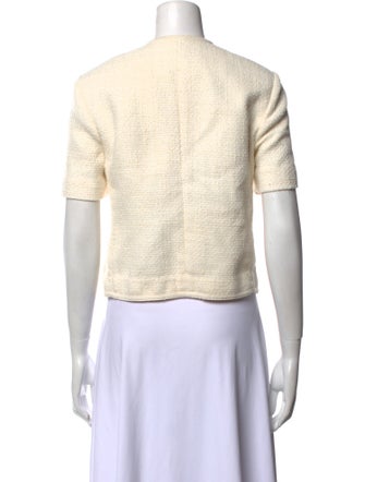 Dunst Tweed Pattern Crew Neck Crop Top