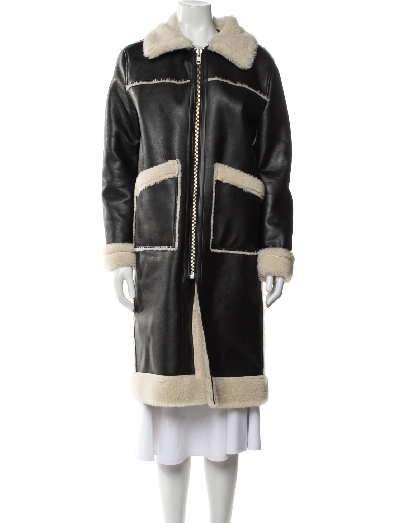 Dunst Pocket Long Shearling Coat Faux Shearling Faux Fur Coat