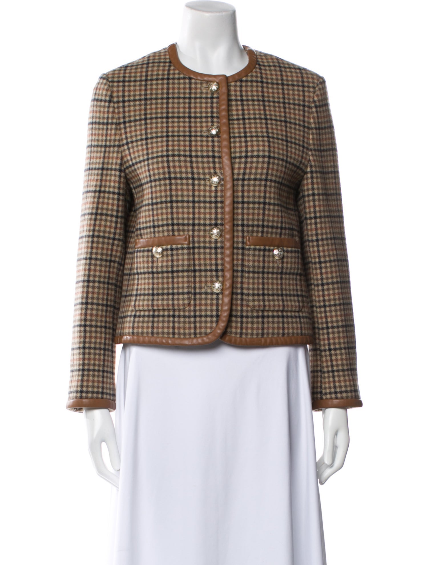 Dunst Wool Plaid Print Evening Jacket