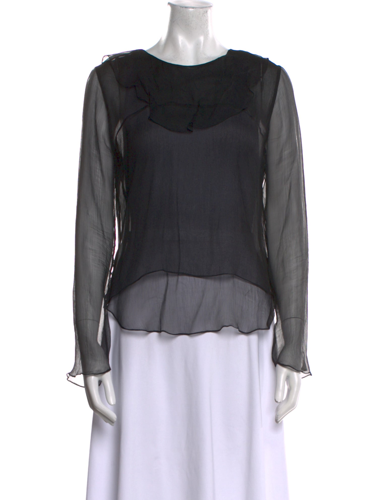 Jasmin Shokrian Silk Scoop Neck Blouse