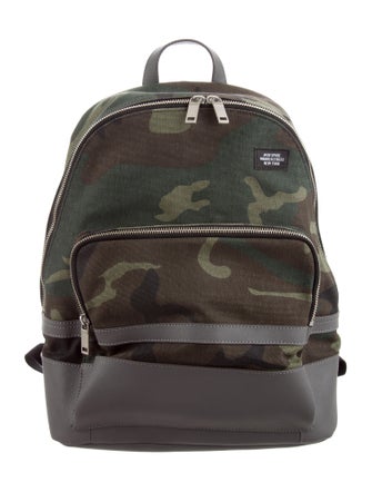 Jack Spade Camouflage Leather-Trimmed Backpack