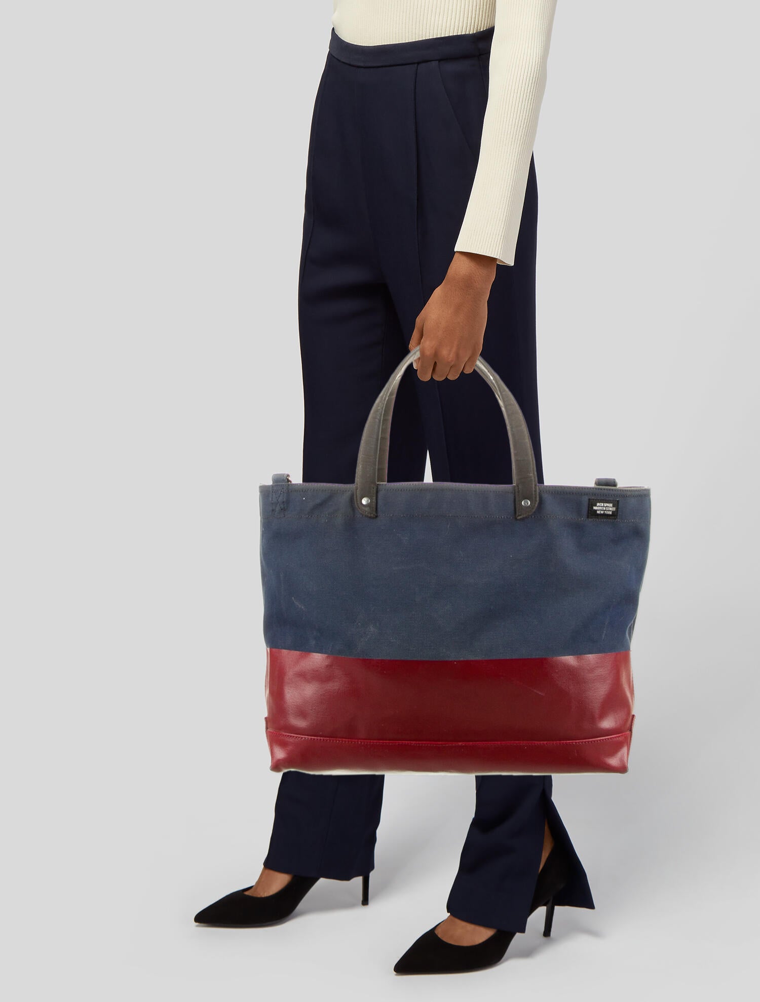 Jack Spade Coated Canvas Tote Bag Blue Totes, Bags JSP24581 The
