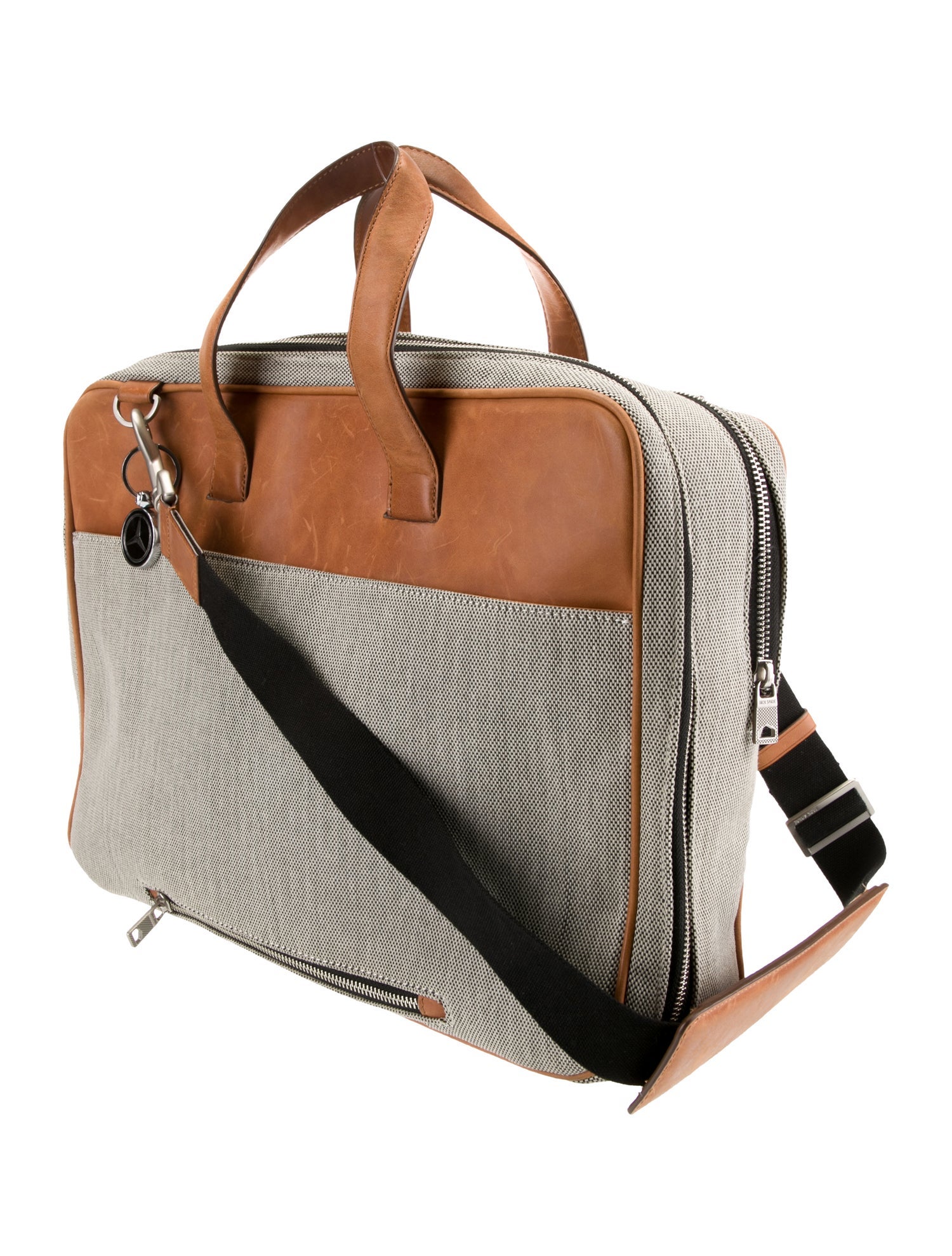 Mark Cross LeatherTrimmed Canvas Briefcase Green Briefcases, Bags