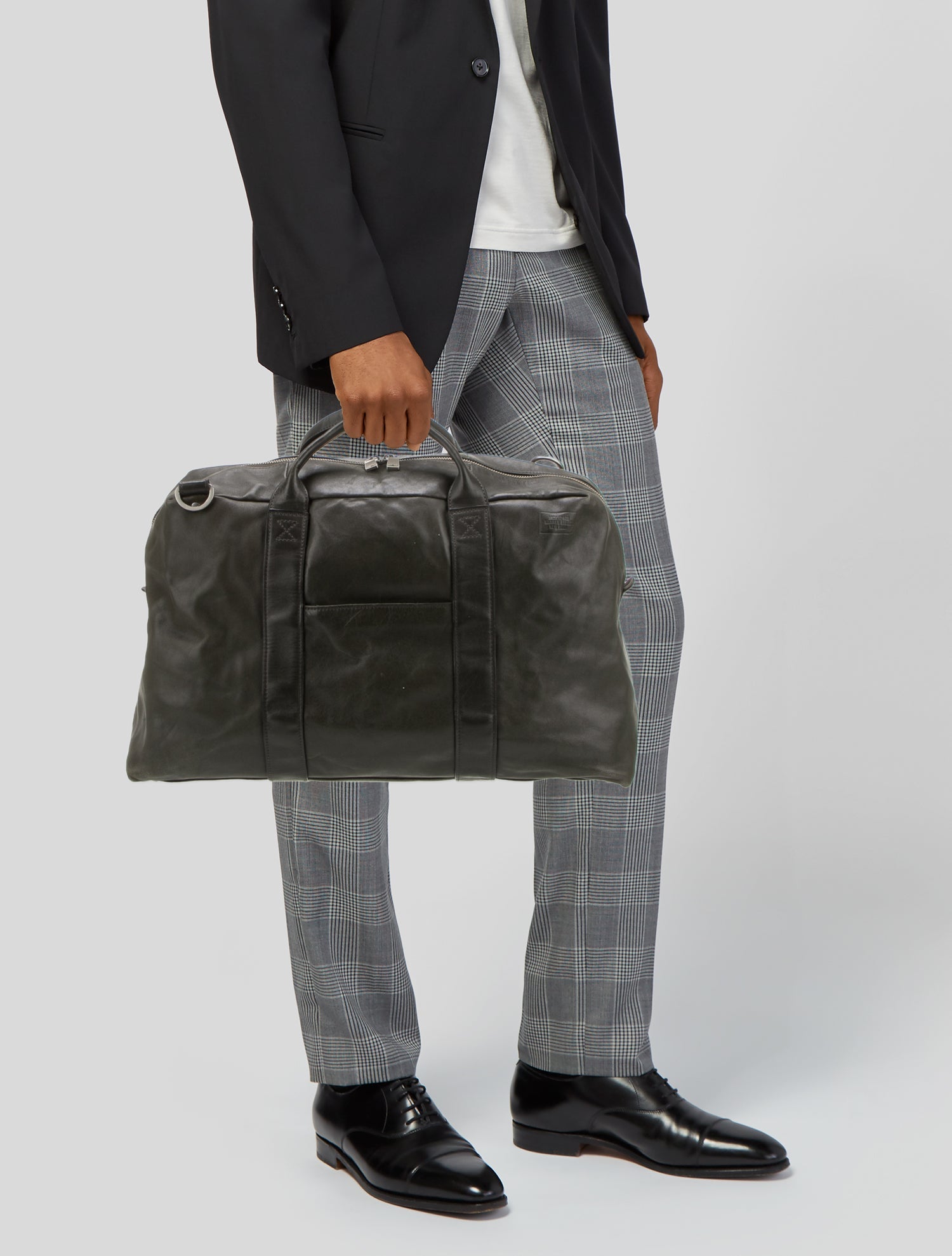 Jack Spade Leather Weekender Bag