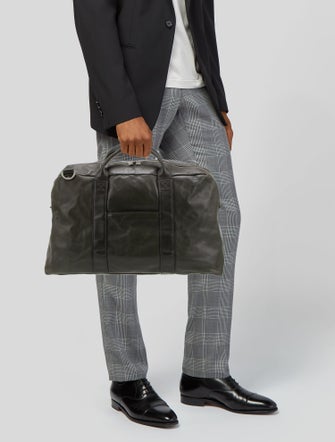 Jack Spade Leather Weekender Bag