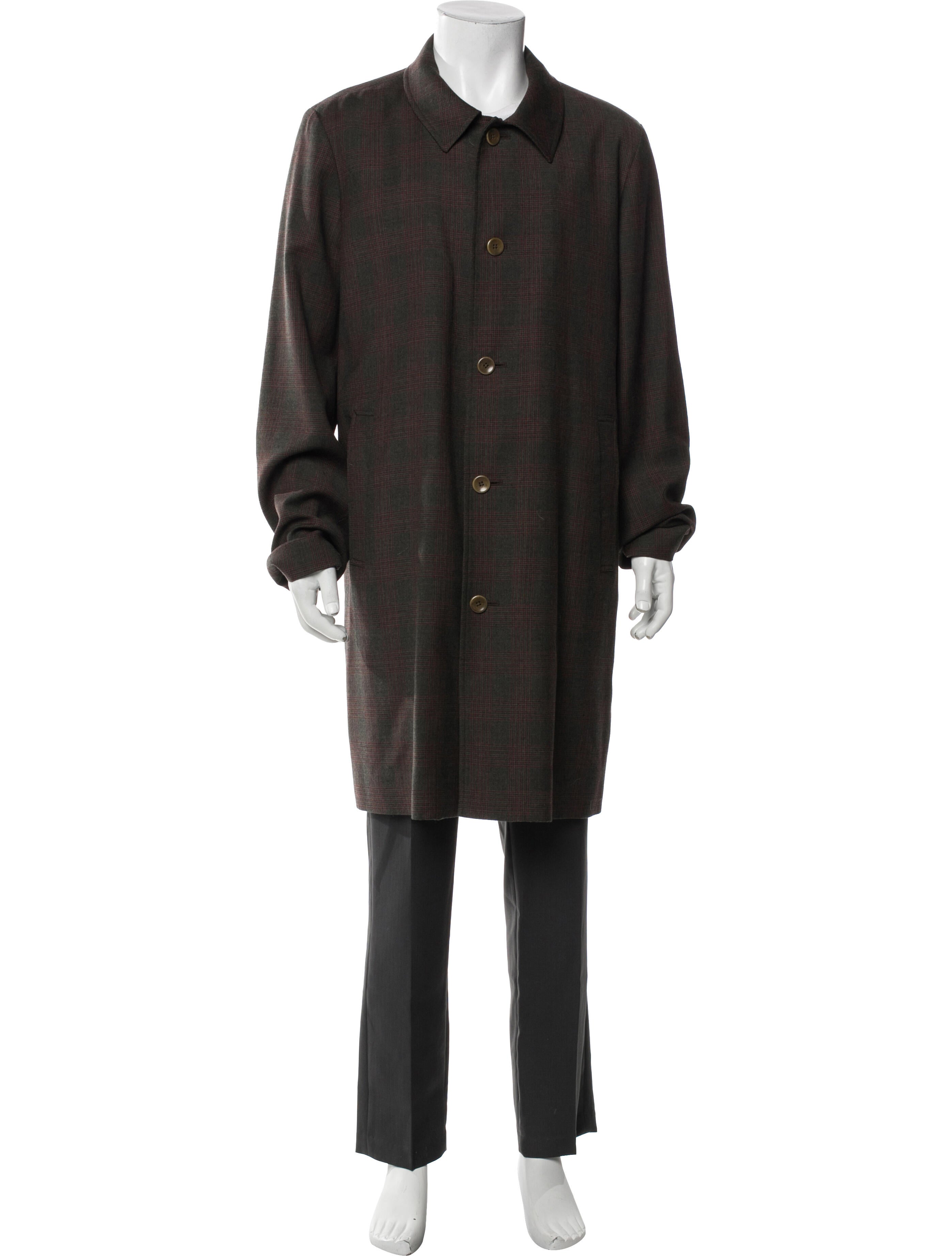 Jack Spade Wool Plaid Print Overcoat